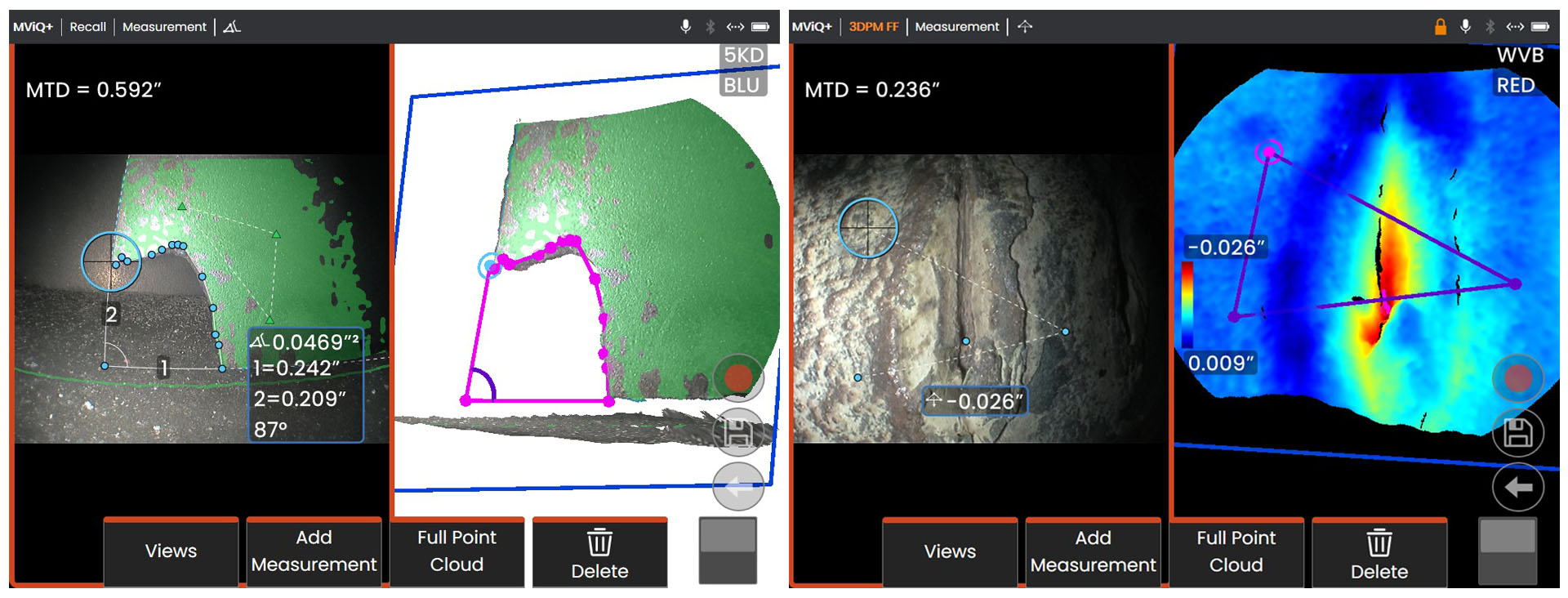 MVIQ+工業(yè)視頻內(nèi)窺鏡的葉片缺失角測量及深度測量